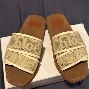 Chloe woody sandals pale yellow size 37